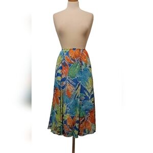 Ruby RD A-line Floral Colorful Sheer Mid Skirt